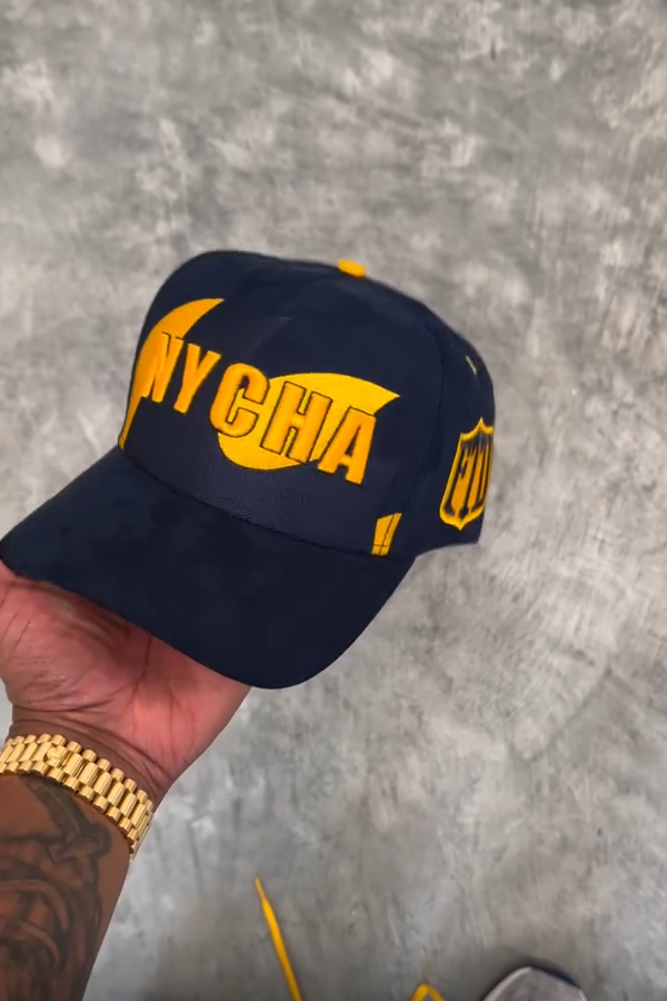 Navy Suede Leather Casual Hat