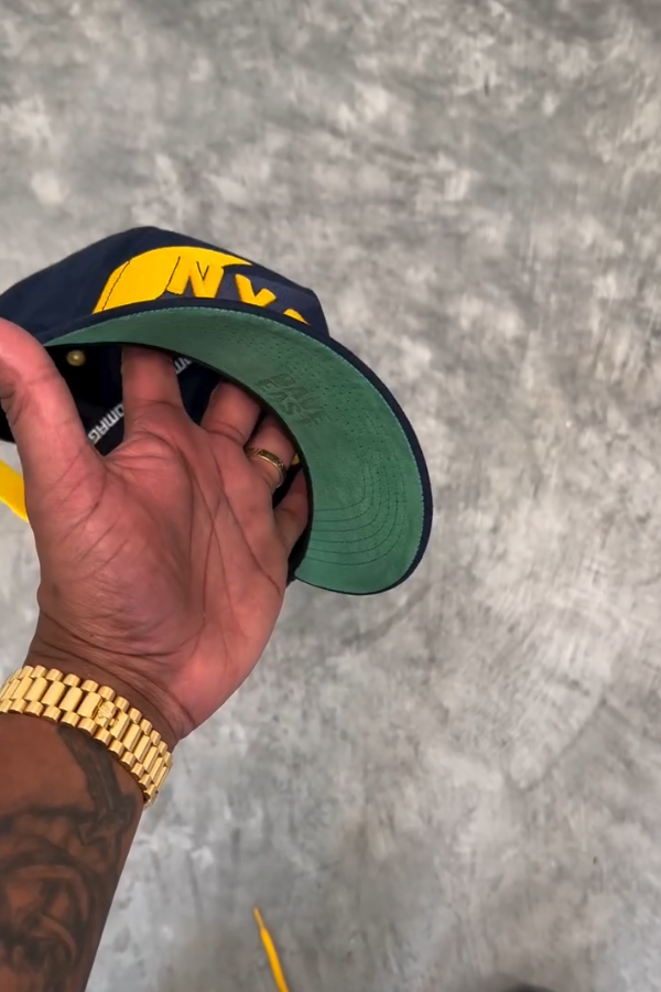 Navy Suede Leather Casual Hat