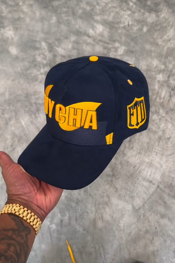 Navy Suede Leather Casual Hat