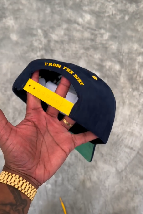Navy Suede Leather Casual Hat